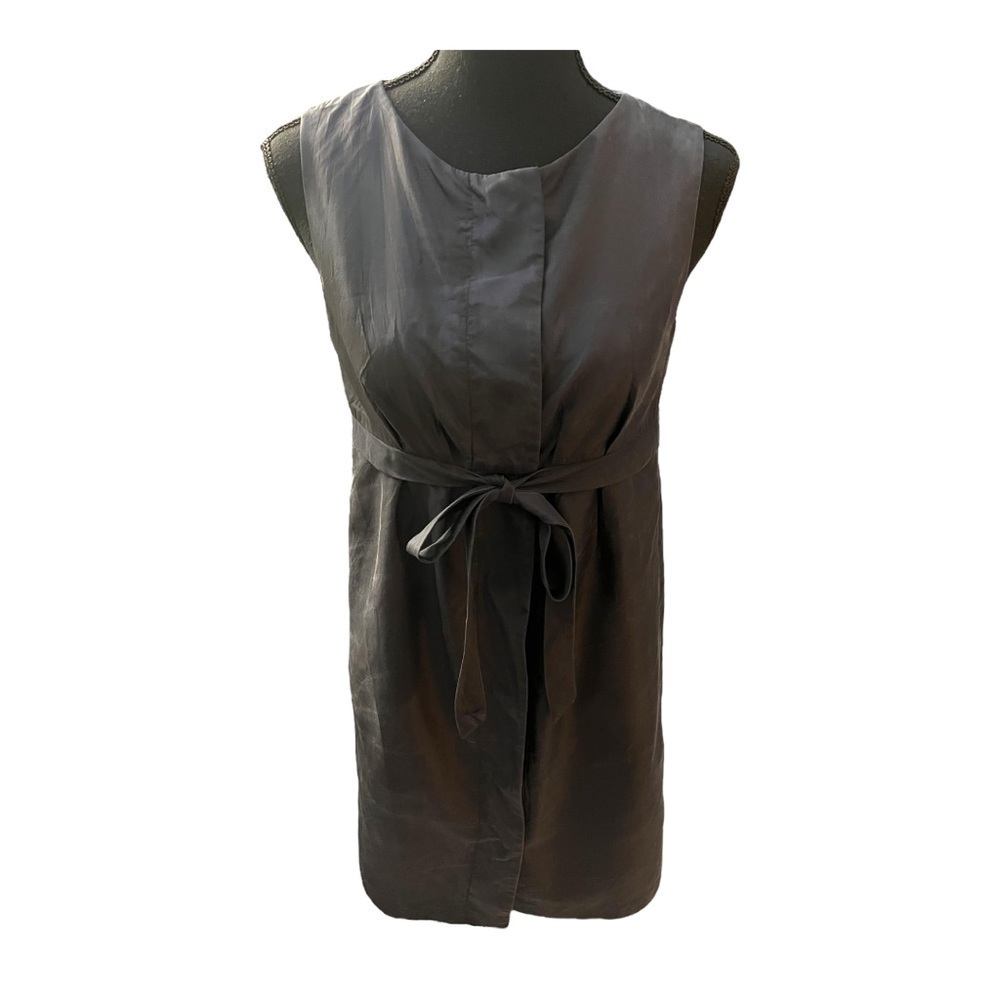 Laundry by Design Belted Silk Dress Charcoal Size 2